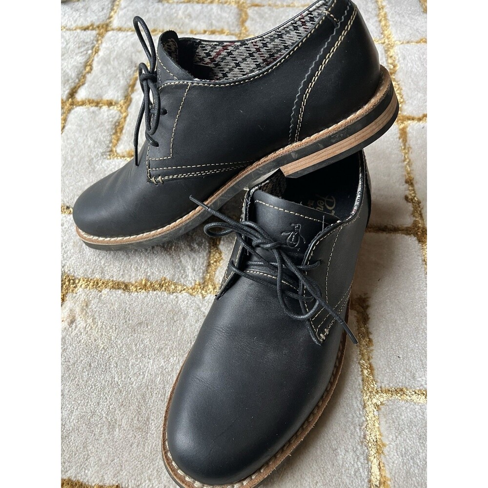 Penguin Waylon Original Men's Black Leather Oxford Derby Shoe Sz 8